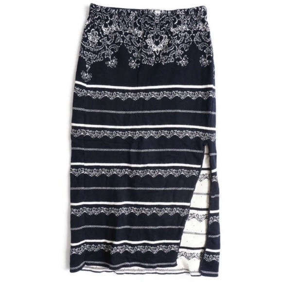 Free People Irreplaceable Black & White Sweater Pencil Skirt - Picture 1 of 6